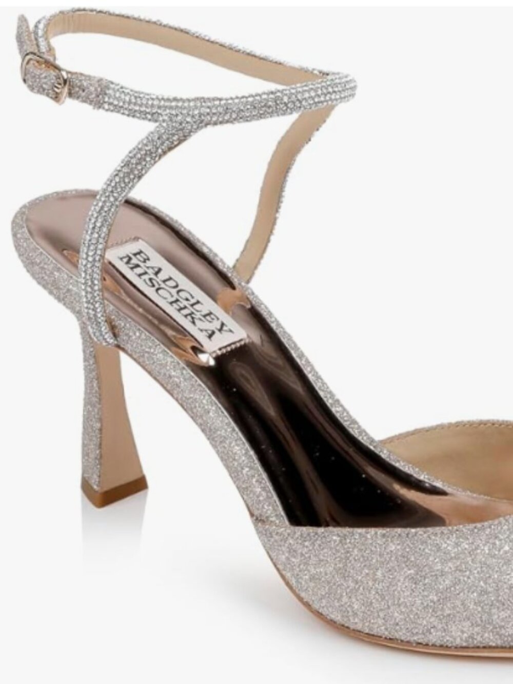 Badgley Mischka Kamilah Antique Crystal Ankle Strap Heels 7.5 NIB